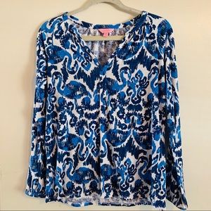 Lilly Pulitzer Meg Top Navy Beach Bathers Size XS